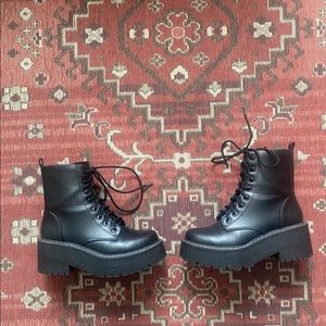 Black platform boots